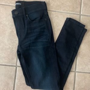 Express Dark Wash Mid Rise Leggings